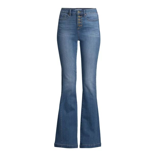 Sofia Jeans by Sofia Vergara Women's Melisa Flare High Rise Button Front Side Panel Jeans | Walmart (US)