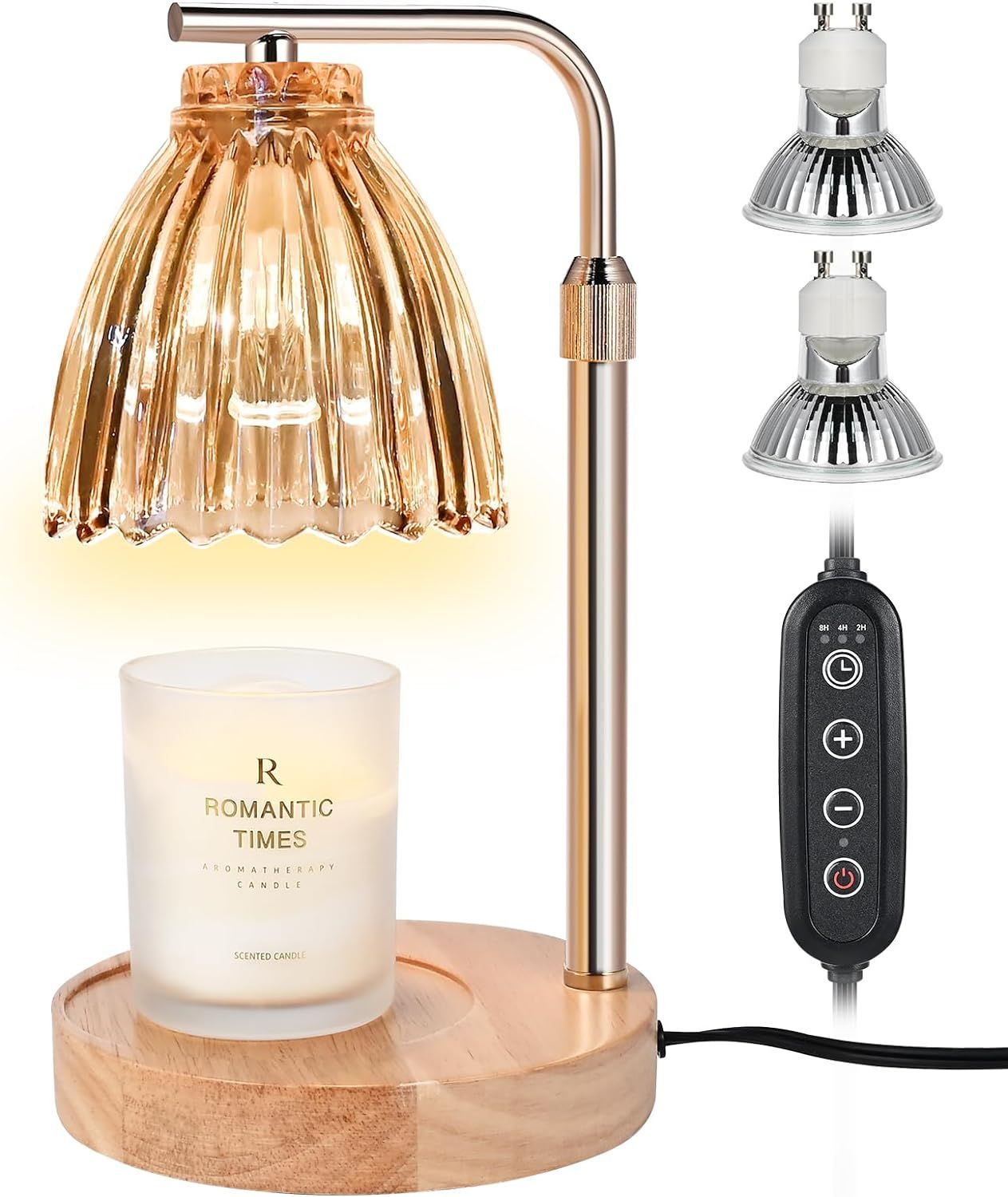Tigvio Electric Candle Warmer Lamp with Timer & Dimmer - Modern Glass Design for Scented Wax & Ja... | Amazon (US)