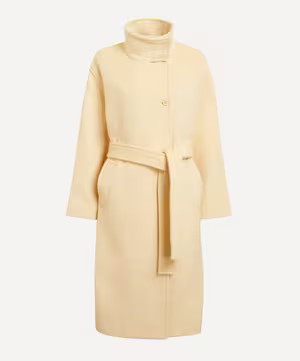 Long Sleeve High Collar Butter Milk Coat | Liberty London (US)