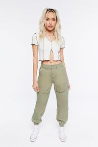 Pocket High-Rise Twill Joggers | Forever 21 (US)