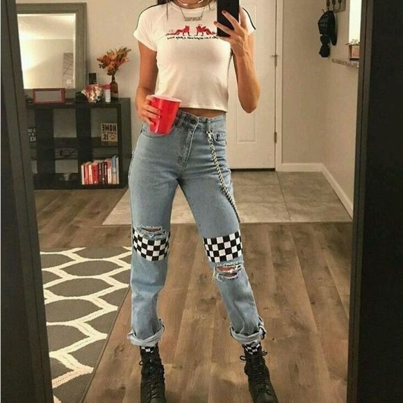 Ragged Priest Checkered Print Jeans | Poshmark