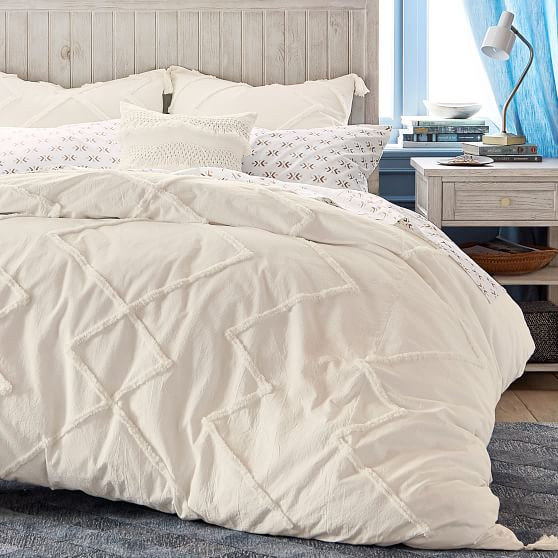 Ashlyn Tufted Organic Duvet Cover + Sham | Pottery Barn Teen