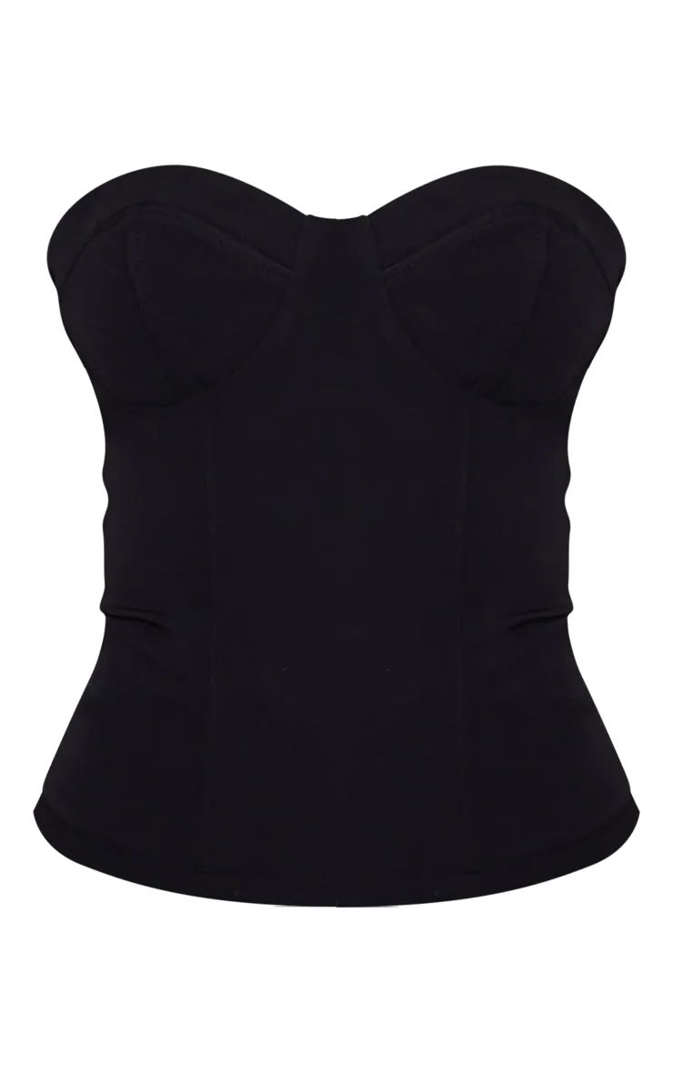 Tall Top corset bustier noir | PrettyLittleThing (FR)