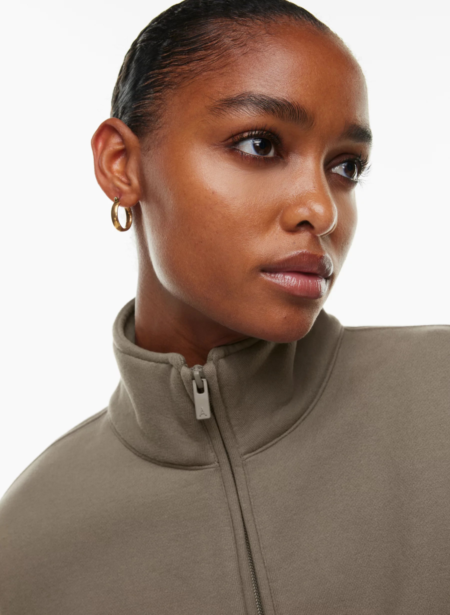 COZY FLEECE BOYFRIEND 1/2 ZIP SWEATSHIRT | Aritzia