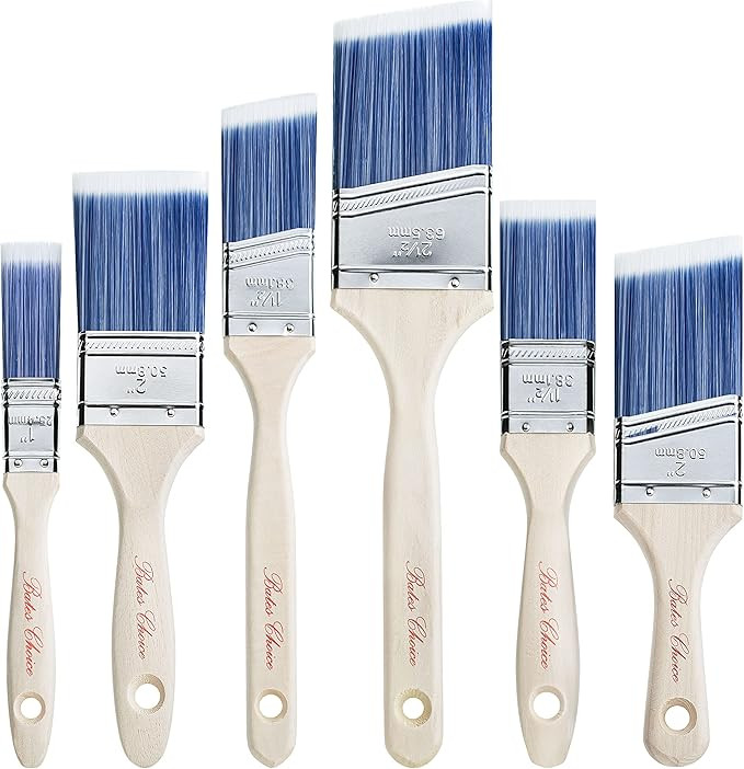 Bates- Paint Brushes, 6 Pack, Treated Wood Handle, Paint Brushes for Walls, Stain Brush, Wall Pai... | Amazon (US)