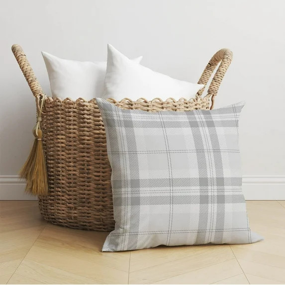 Vinny Tartan Grey Throw Pillow | Walmart (US)