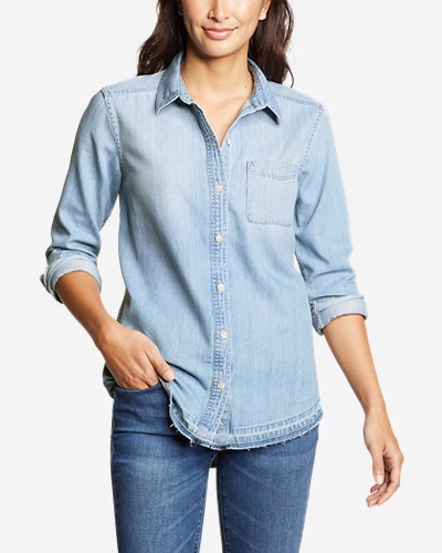 Women's Vintage Denim Shirt - Release Hem | Eddie Bauer, LLC