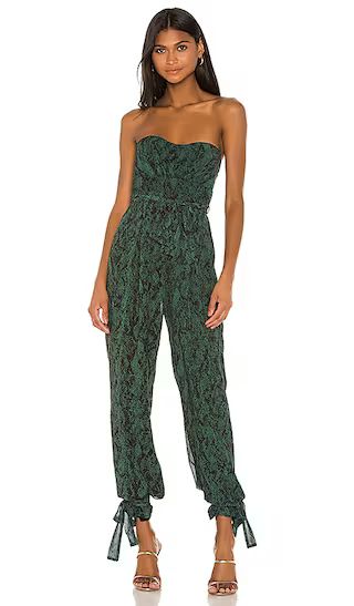 x REVOLVE Gwendolyn Jumpsuit in Green Snake | Revolve Clothing (Global)