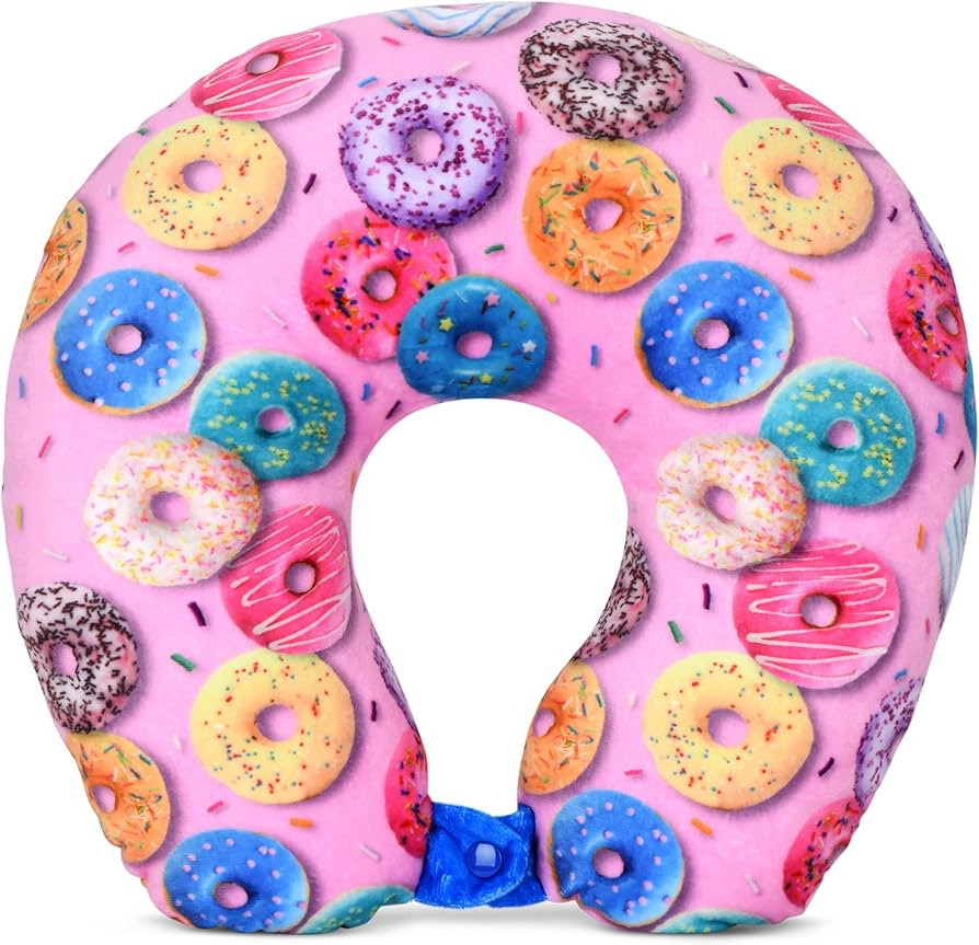 iscream Silky Fleece 12" Neck Support Pillow for Comfort and Travel - Go Do-Nuts | Amazon (US)