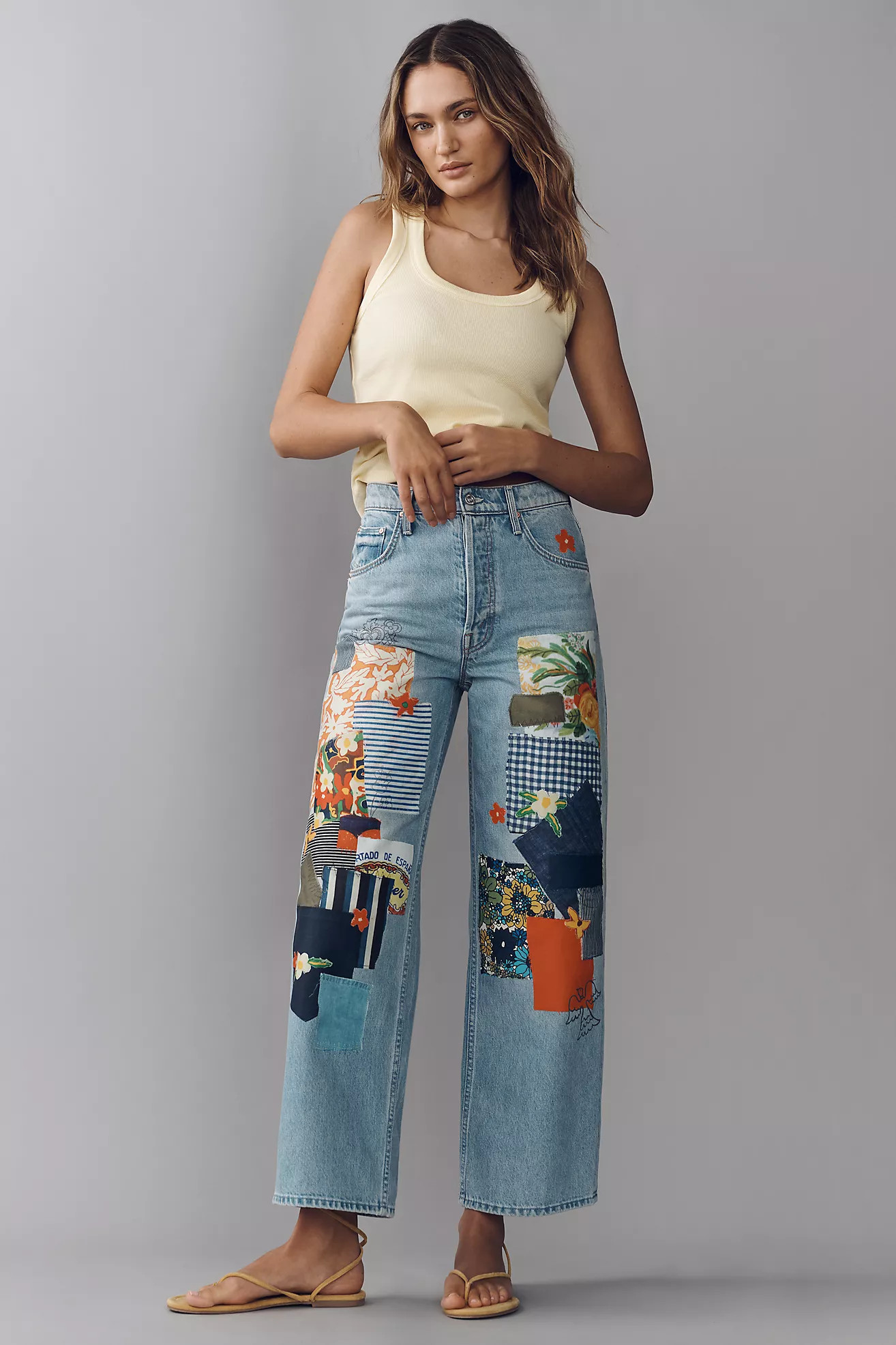 MOTHER Spinner Flood High-Rise Wide-Leg Jeans | Anthropologie (US)