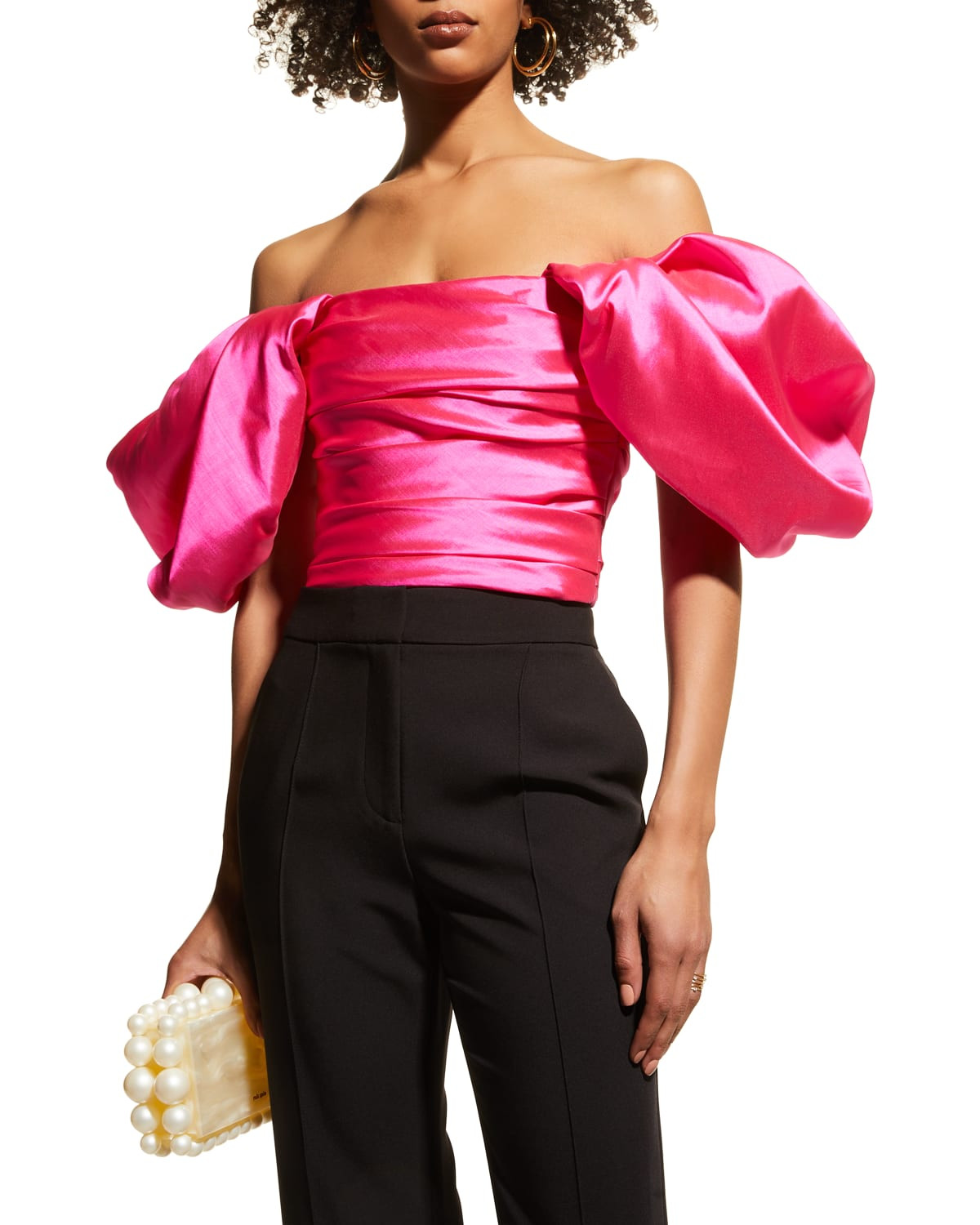 Ruched Off-Shoulder Corset Top | Neiman Marcus