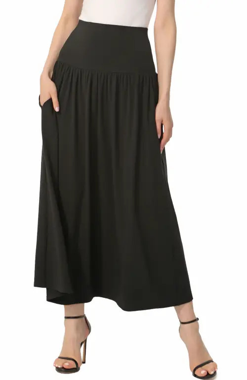 Kimi & Kai Women's Tiered Maxi Skirt in Black at Nordstrom, Size X-Large | Nordstrom