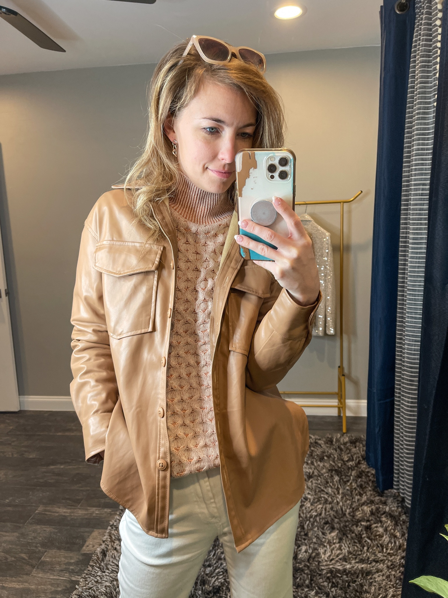 Leather Shacket and turtleneck sweater both on sale!
These leather shirts have a slight fuzz on the inside. They’re so comfy!
Wearing a small
In both. 

#LTKfit #LTKSeasonal #LTKunder50