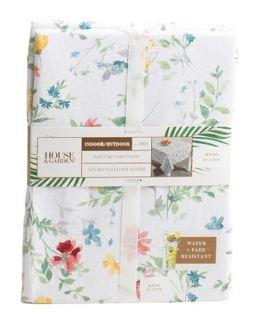 70in Indoor Outdoor Sunlight Heather Floral Tablecloth | TJ Maxx