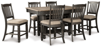 Tyler Creek Counter Height Dining Table and 6 Barstools | Ashley | Ashley
