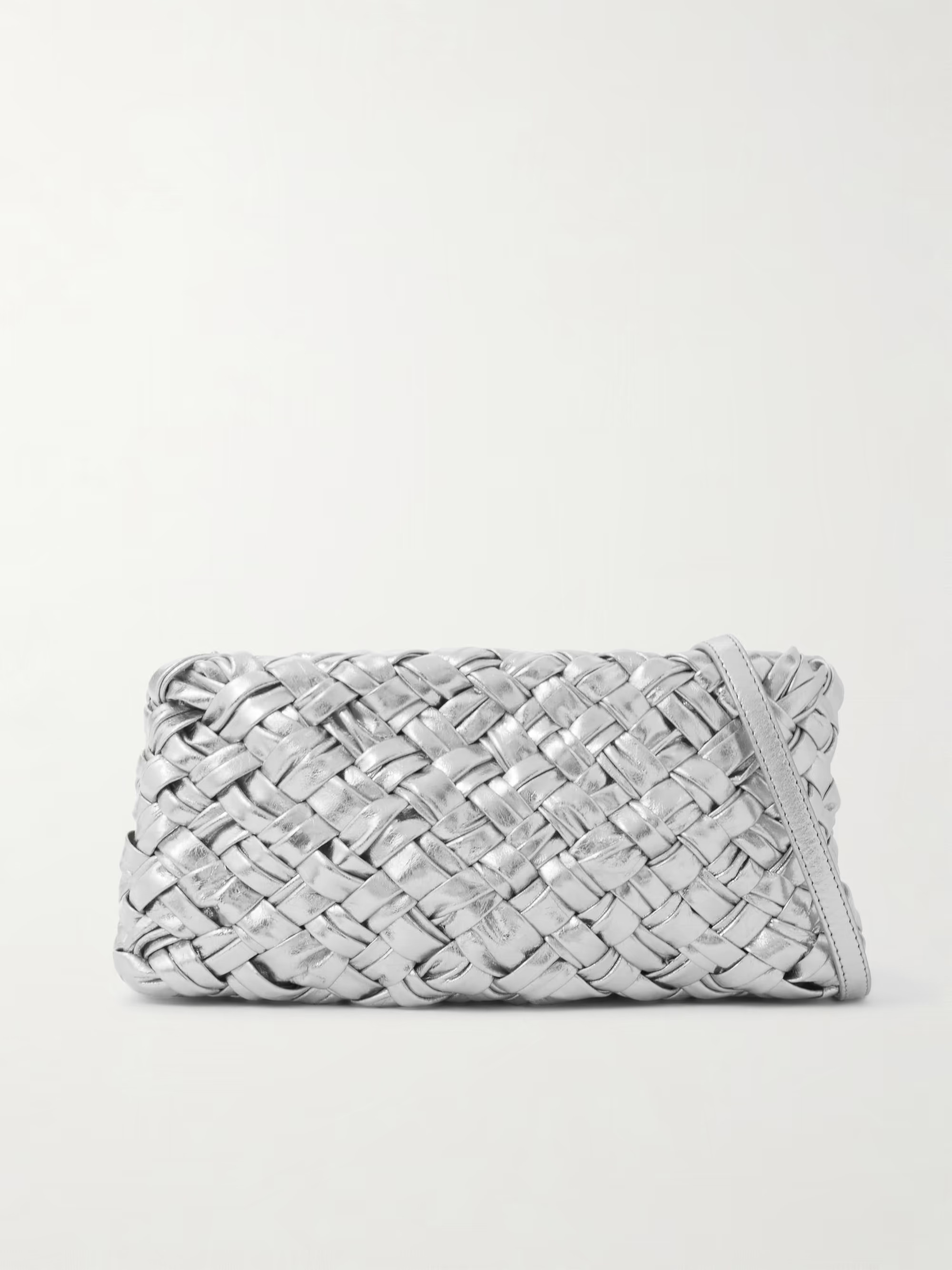 Kalimero small gathered intrecciato metallic leather shoulder bag | NET-A-PORTER (UK & EU)