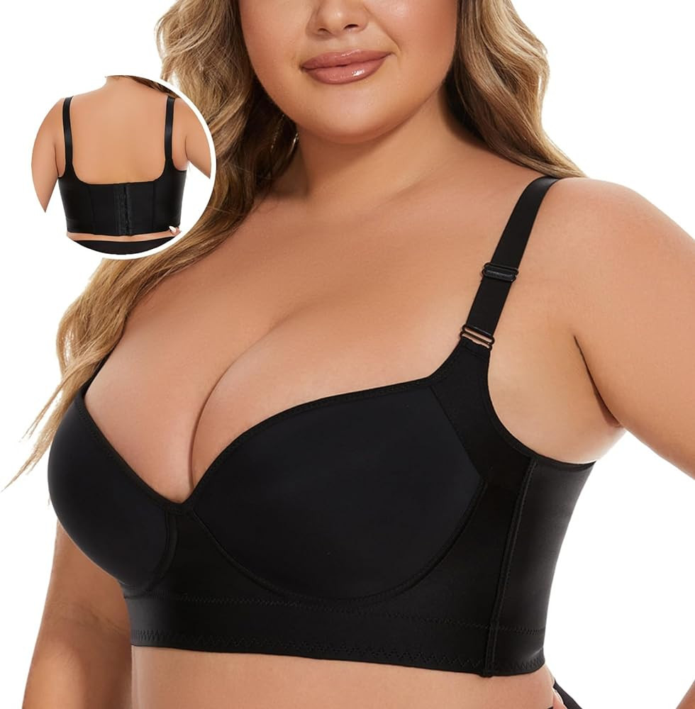 Full Back Coverage Bras for Women, Fashion Deep Cup Hide Back Fat Bra with Shapewear Incorporated... | Amazon (US)
