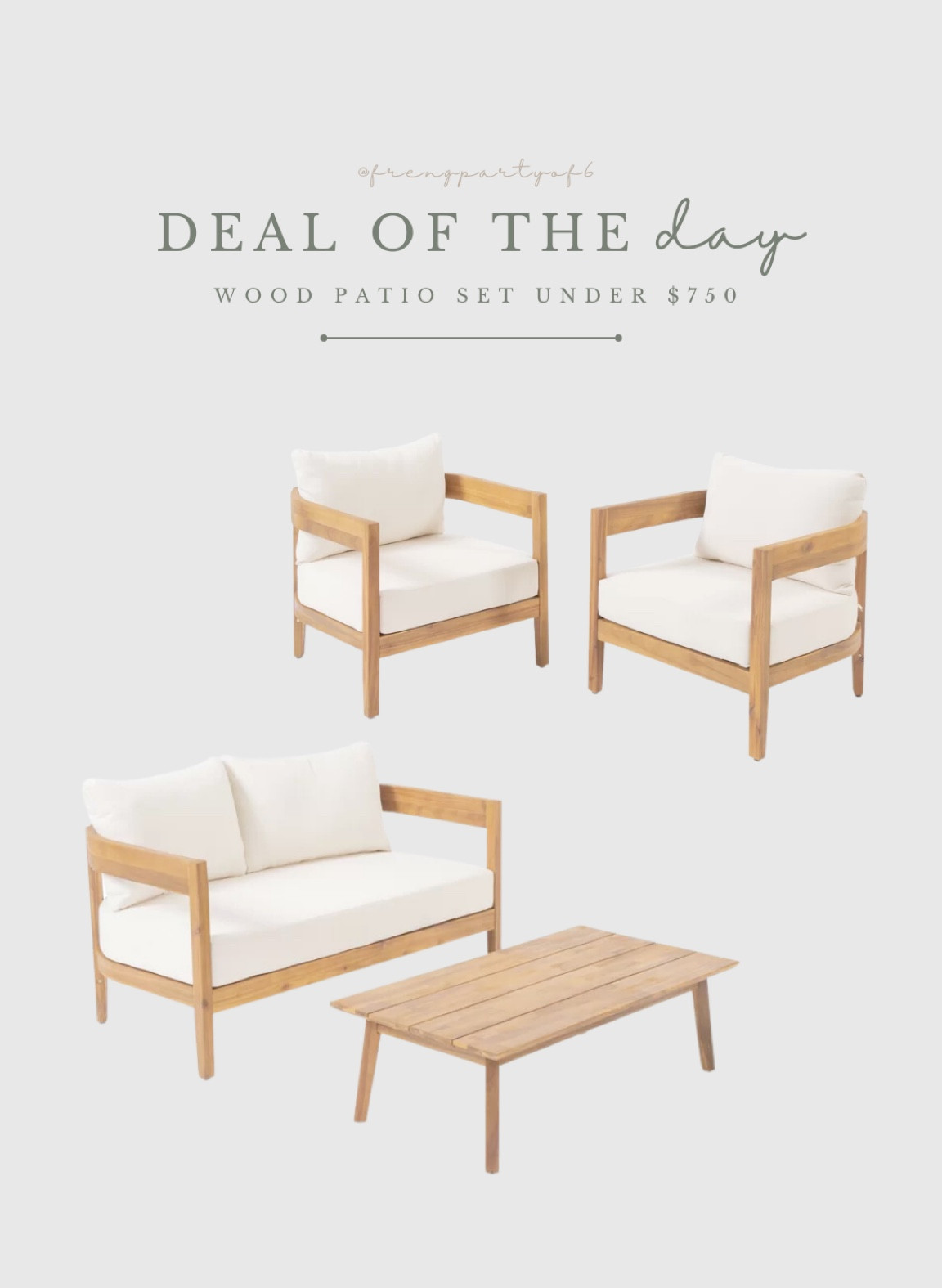 Wood patio set under $750! I love this set!  The minimal design and curved back is my favorite patio furniture look!

Outdoor furniture, wayfair, on sale

#LTKsalealert #LTKSeasonal #LTKhome