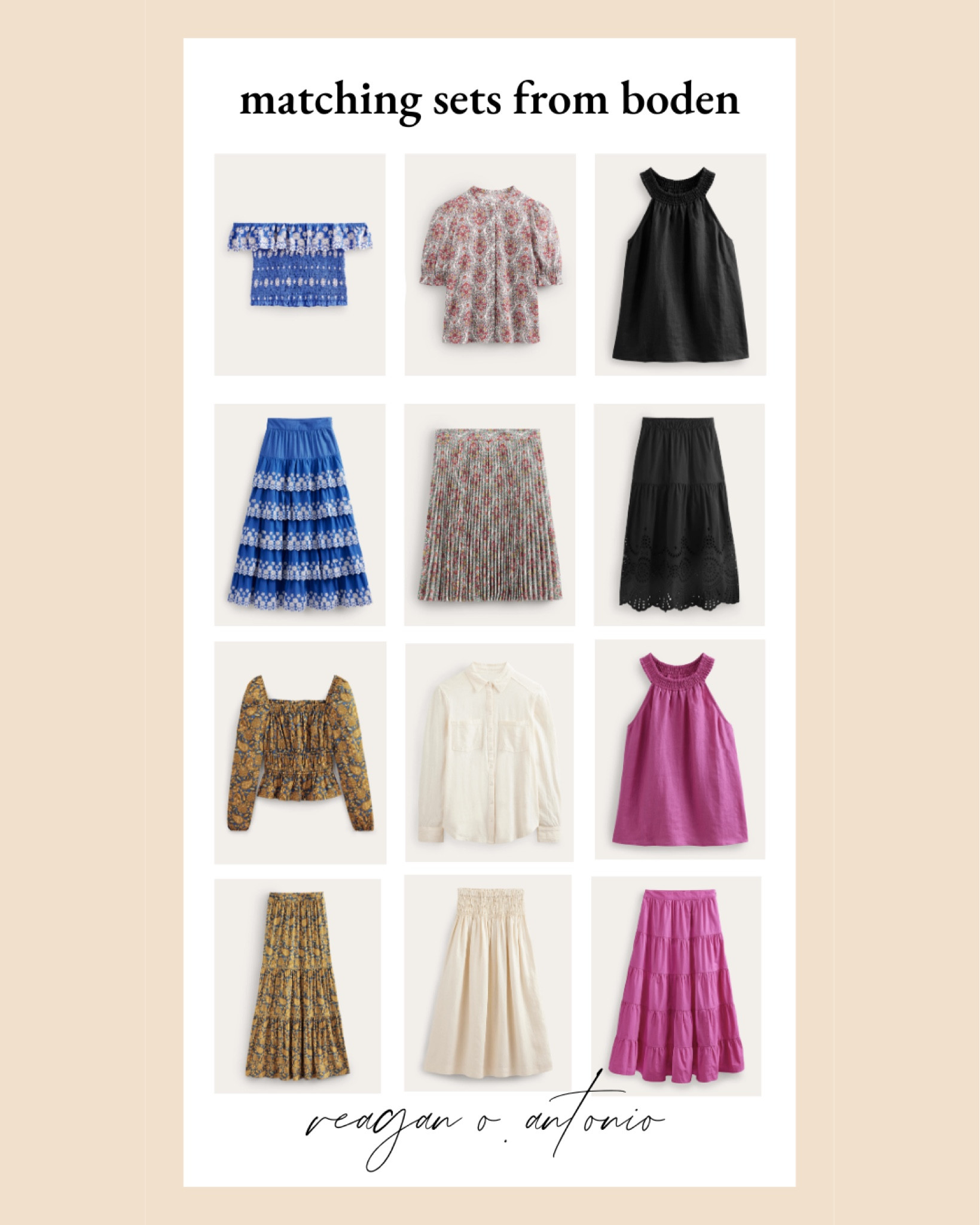 Round up of more of Boden’s adorable matching sets. You HAVE to see these prices. Boden is having an amazing sale and I’m sure these won’t last!! Many finds under $100. All of these skirts would be totally darling worn “as a skirt” with a basic tee, crochet/sweater tank, any of the color coordinated tops from boden too. 🫶🏼 

#LTKfit #LTKsalealert #LTKunder100