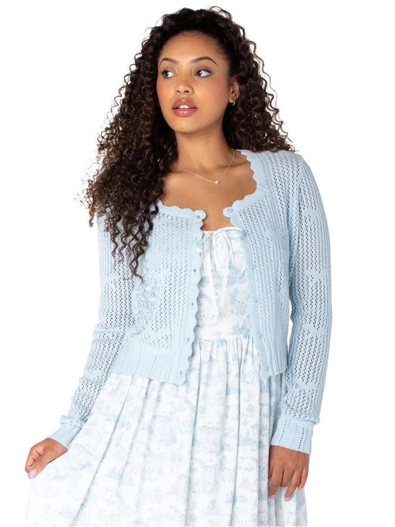 Bridgerton Celebrity Pink Women's and Women's Plus Square Neck Cardigan, Sizes XS-4X | Walmart (US)