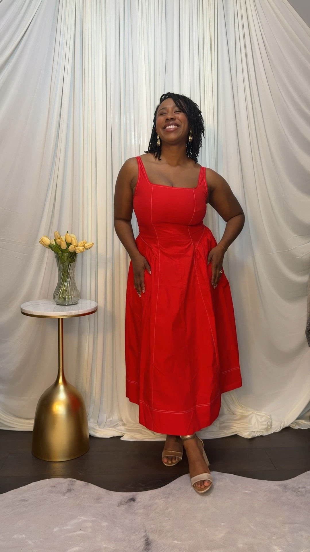 Perfectly fitting spring or summer red dress with a cinched waist and pockets! You can definitely dress this up or down! 

#LTKootd #LTKSpringSale #LTKSeasonal