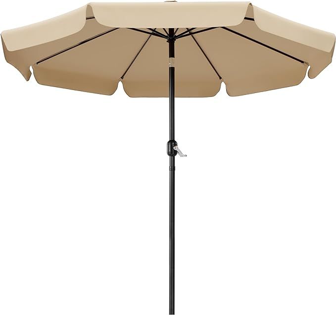 Yaheetech 9ft Patio Umbrella 8 Ribs Outdoor Market Table Umbrella with Push Button Tilt & Crank &... | Amazon (US)