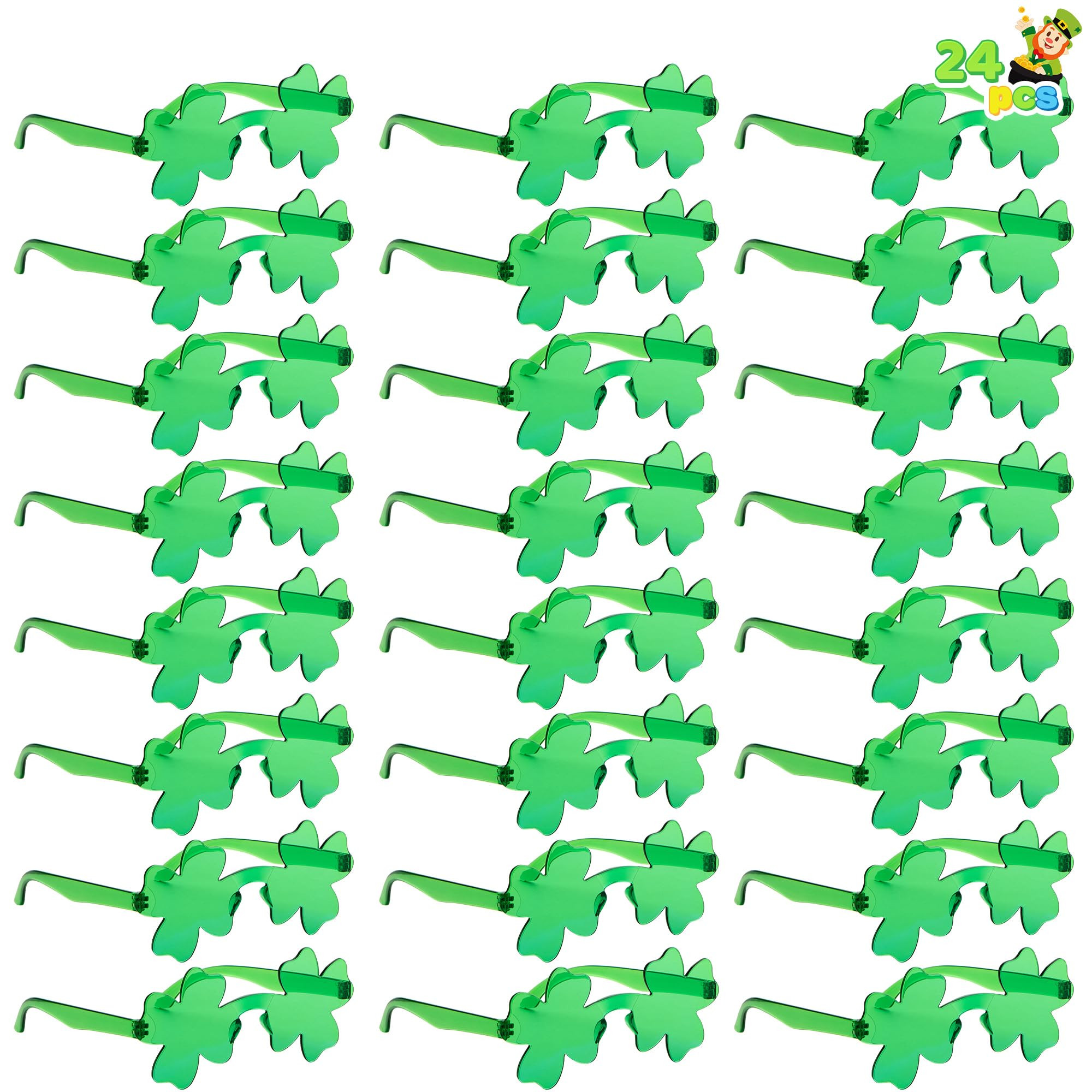 JOYIN 24 Pairs St. Patricks Day Shamrock Sunglasses, Shamrock Glasses Clover Eyewear, St Patrick ... | Amazon (US)