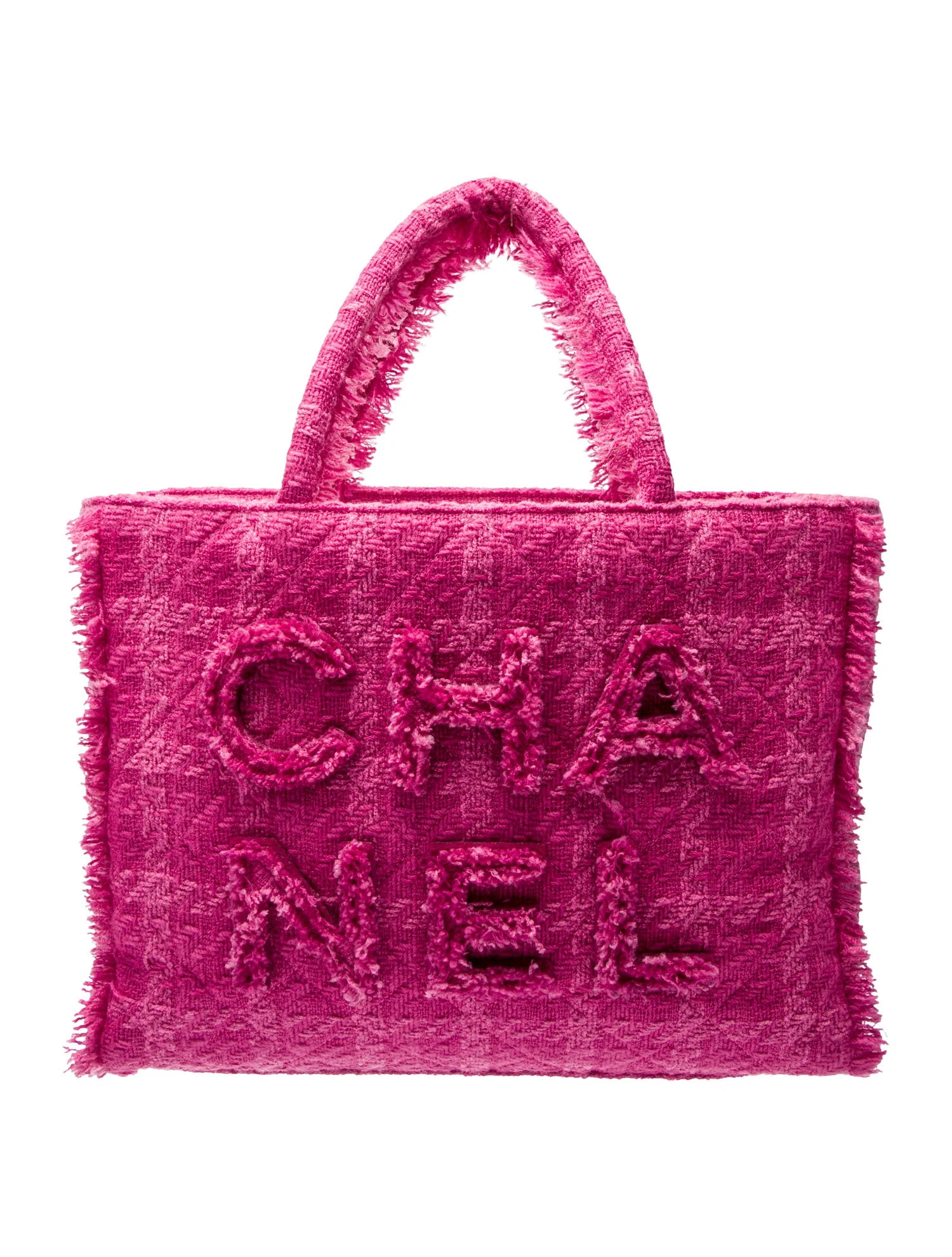 Chanel Giant Logo Tweed Shopping Bag - Pink Totes, Handbags - CHA1245936 | The RealReal | The RealReal