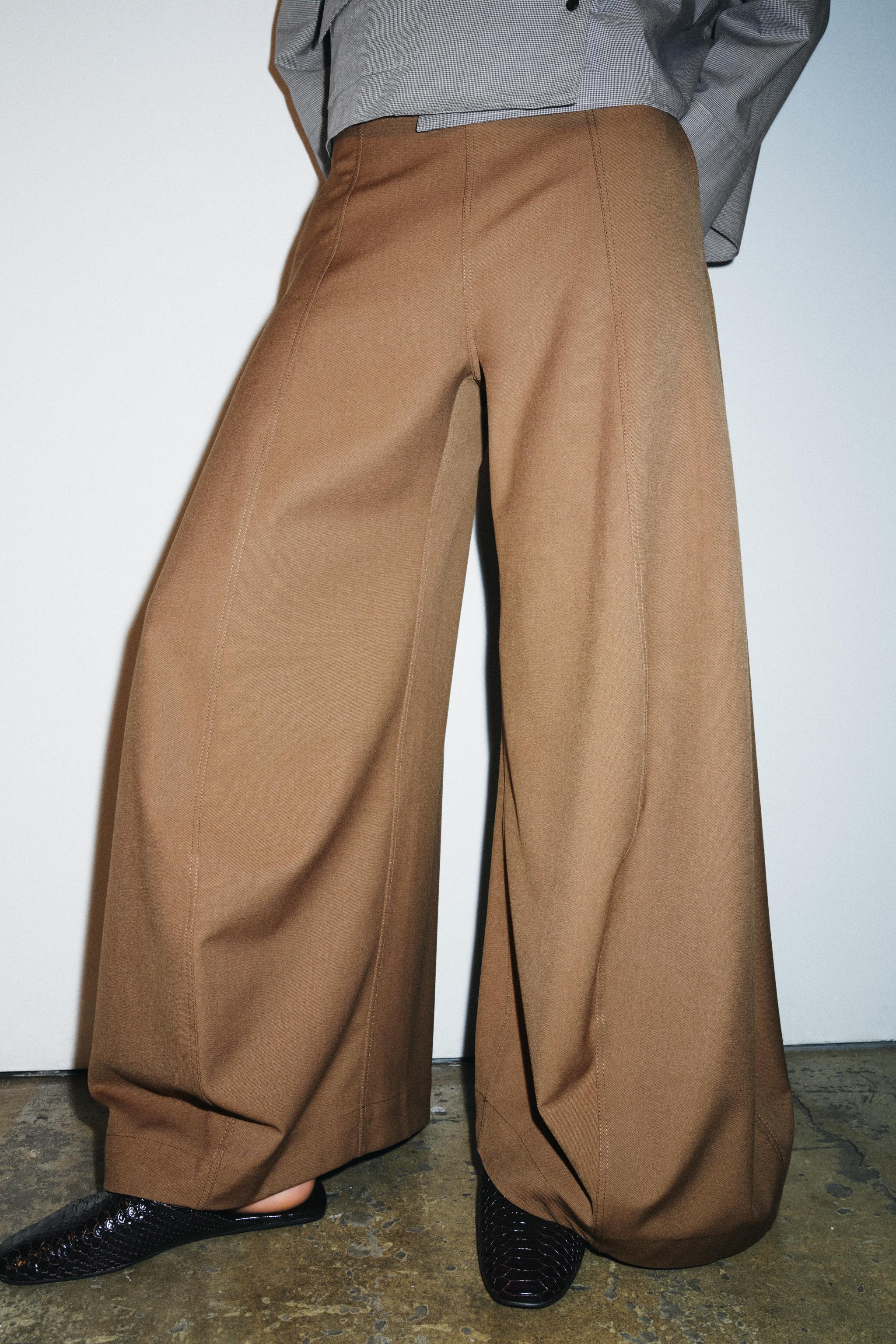 ZW COLLECTION VOLUME WIDE-LEG TROUSERS | Zara UK