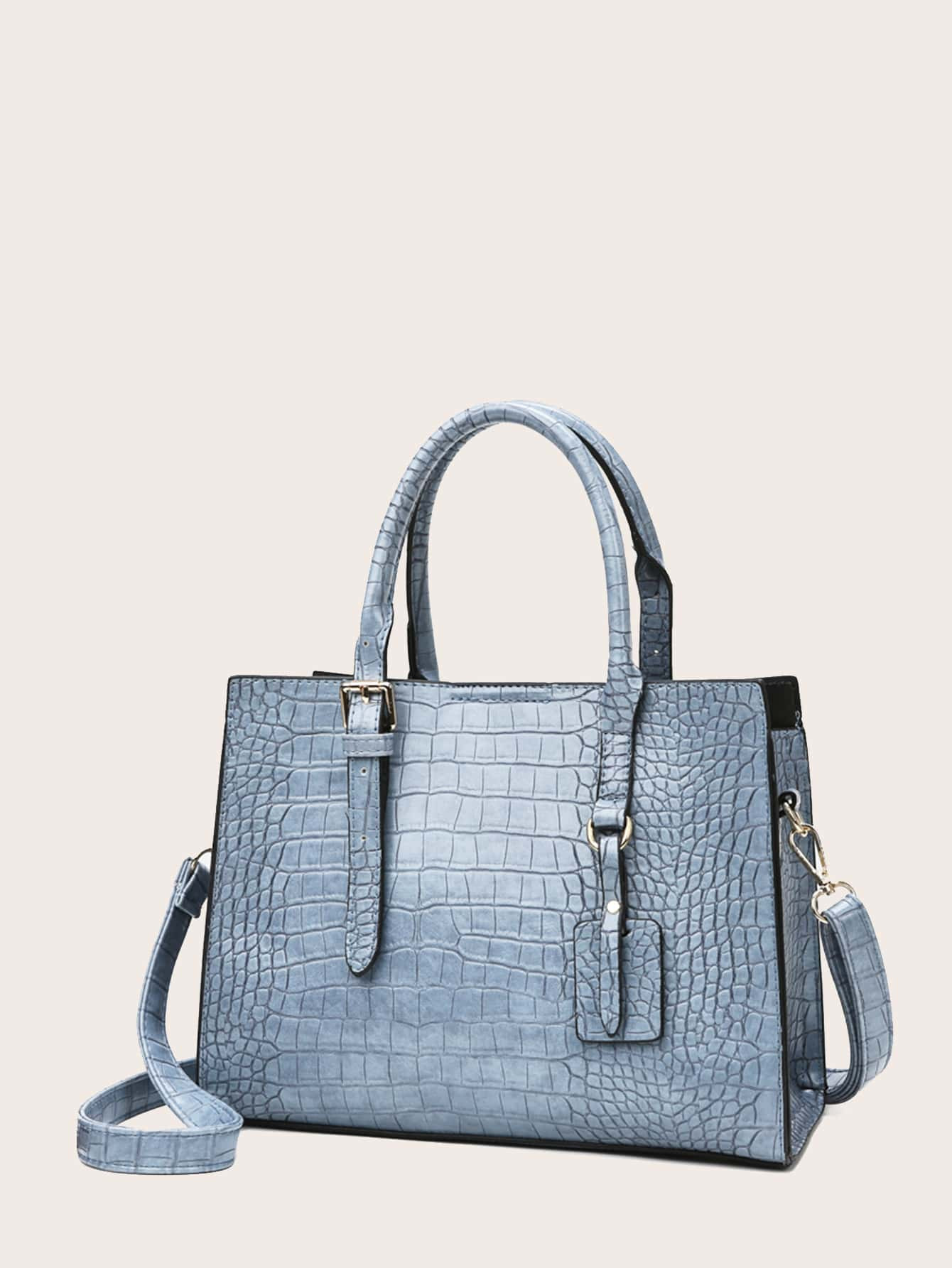 Croc Embossed Tote Bag | SHEIN