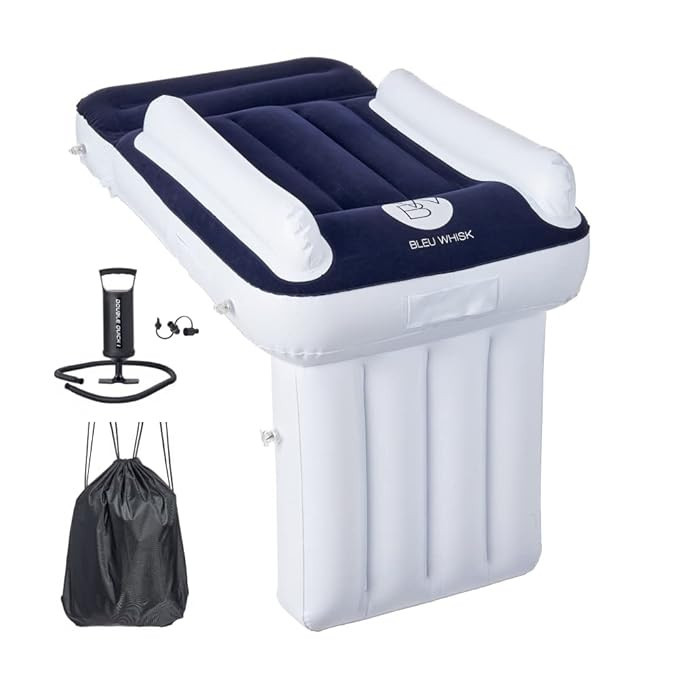 BleuWhisk Inflatable Airplane Bed for Toddlers, Blue Toddler Airplane Bed, Airplane Bed for Kids ... | Amazon (US)