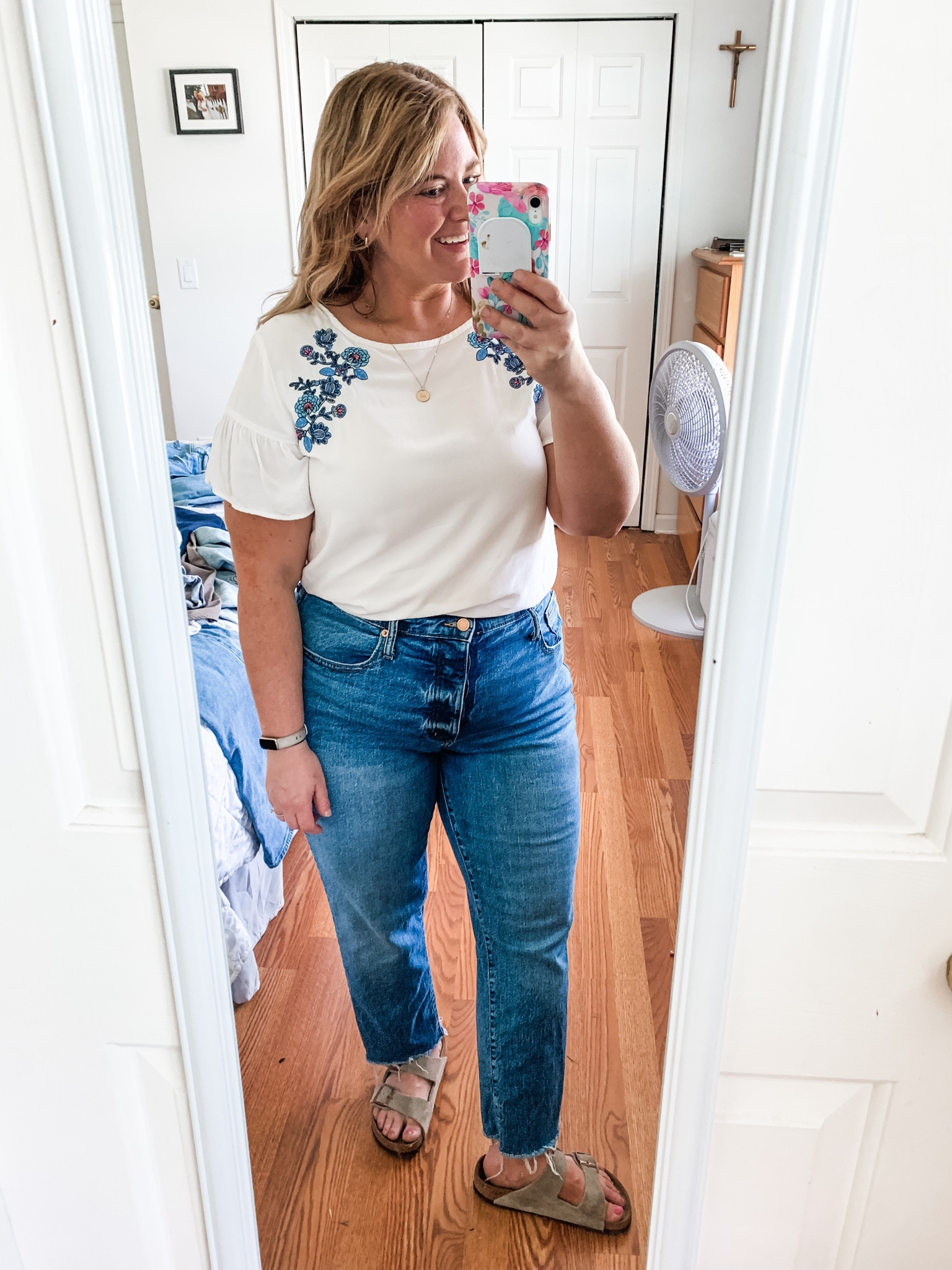 My top is old from Loft.  Jeans are from
Target- wearing a 14 and cut to be shorter  

#LTKSeasonal #LTKMidsize #LTKSaleAlert