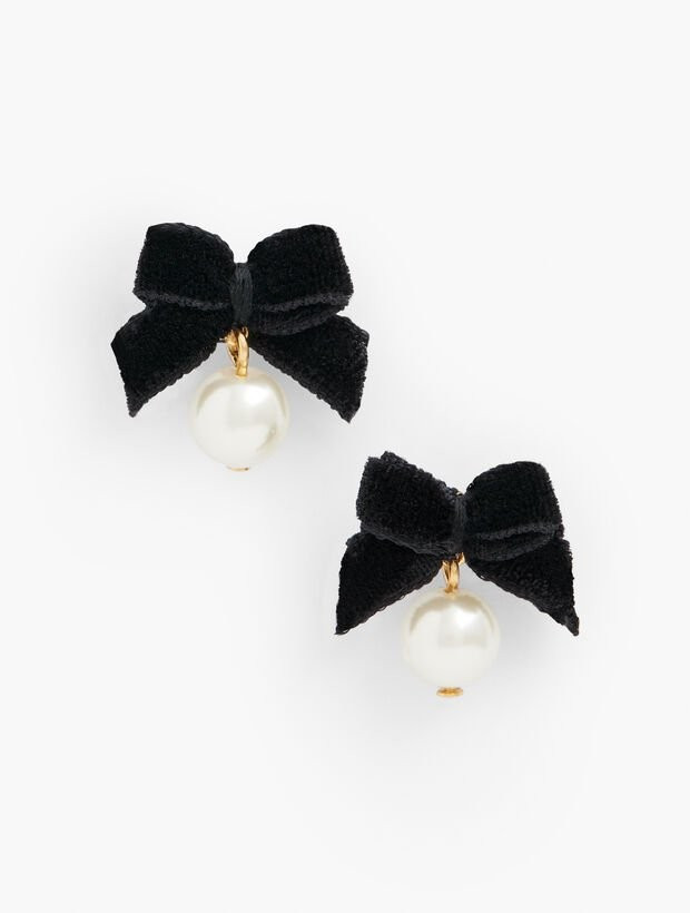Velvet Charm Bow Drop Earrings | Talbots