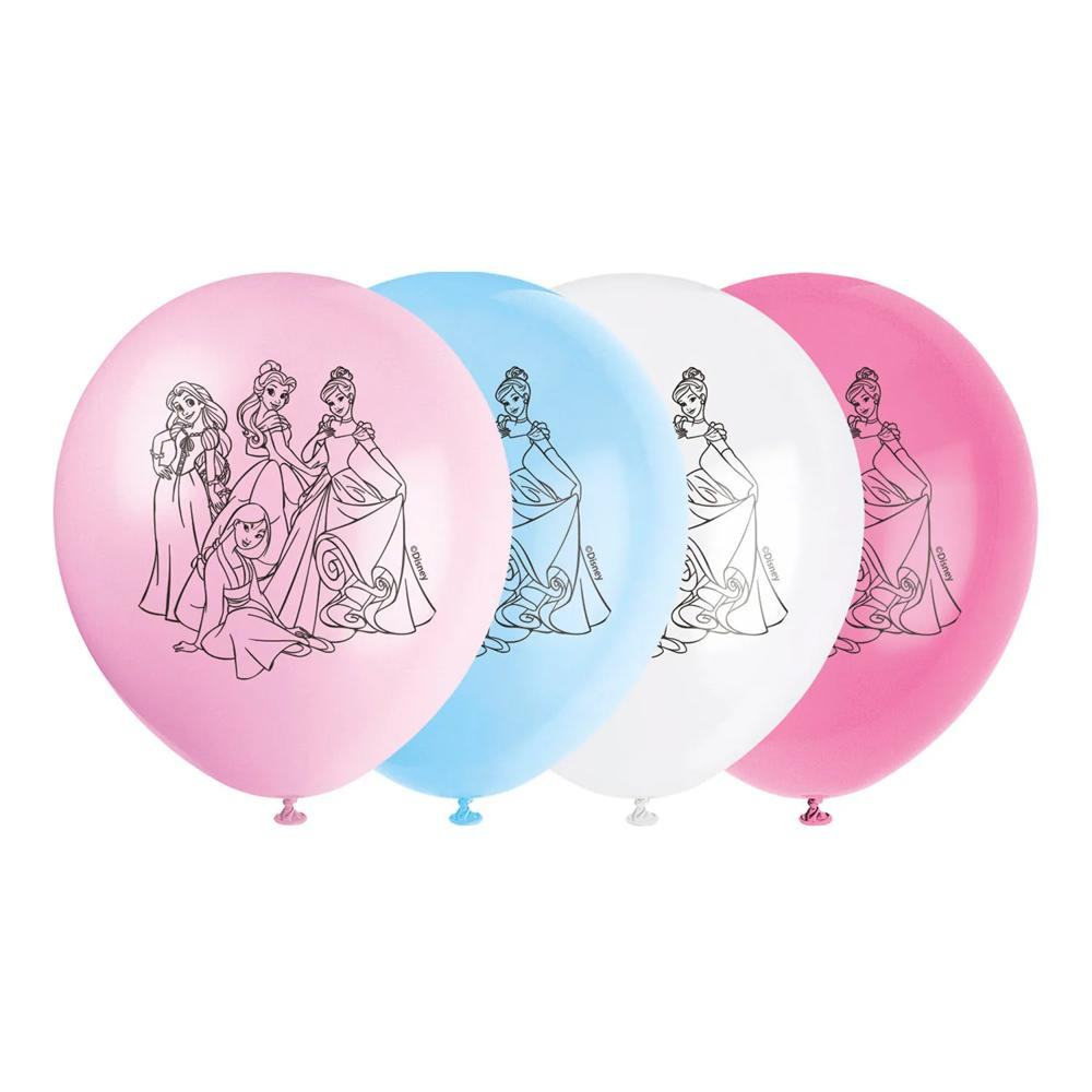 Disney Princess Party Double-Sided 12" Latex Balloons - 8 Pc. | Oriental Trading Company