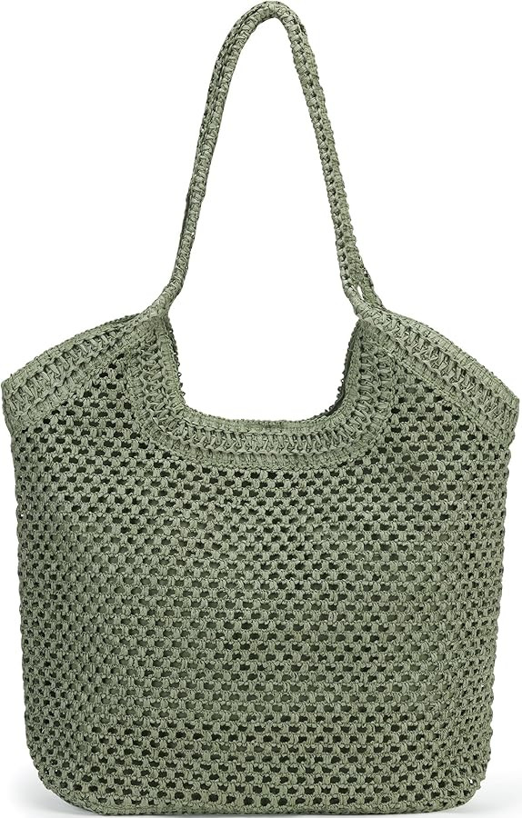 Large Straw Mesh Beach Bag The Tote Shoulder Bag for Women Beach Vacation Essentials Clutch Purse... | Amazon (US)