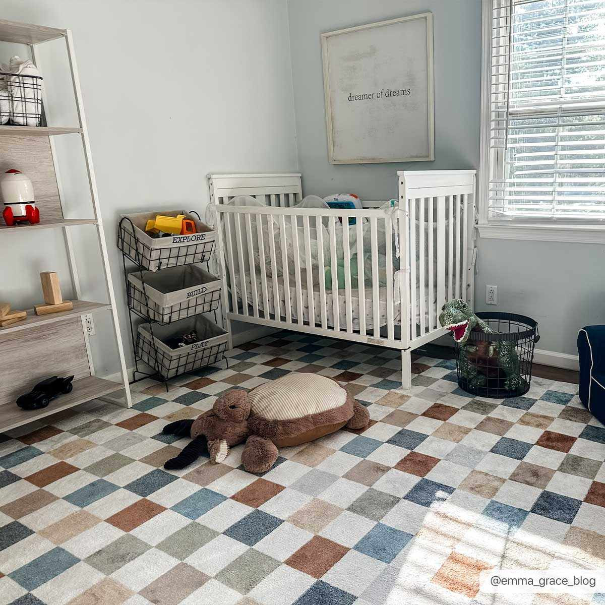 Alie Colorful Checkered Washable Rug | Colorful Checkered Rug | Boutique Rugs