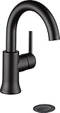 Delta Faucet Trinsic Matte Black Bathroom Faucet, Single Hole Bathroom Faucet, Single Handle Bathroo | Amazon (US)