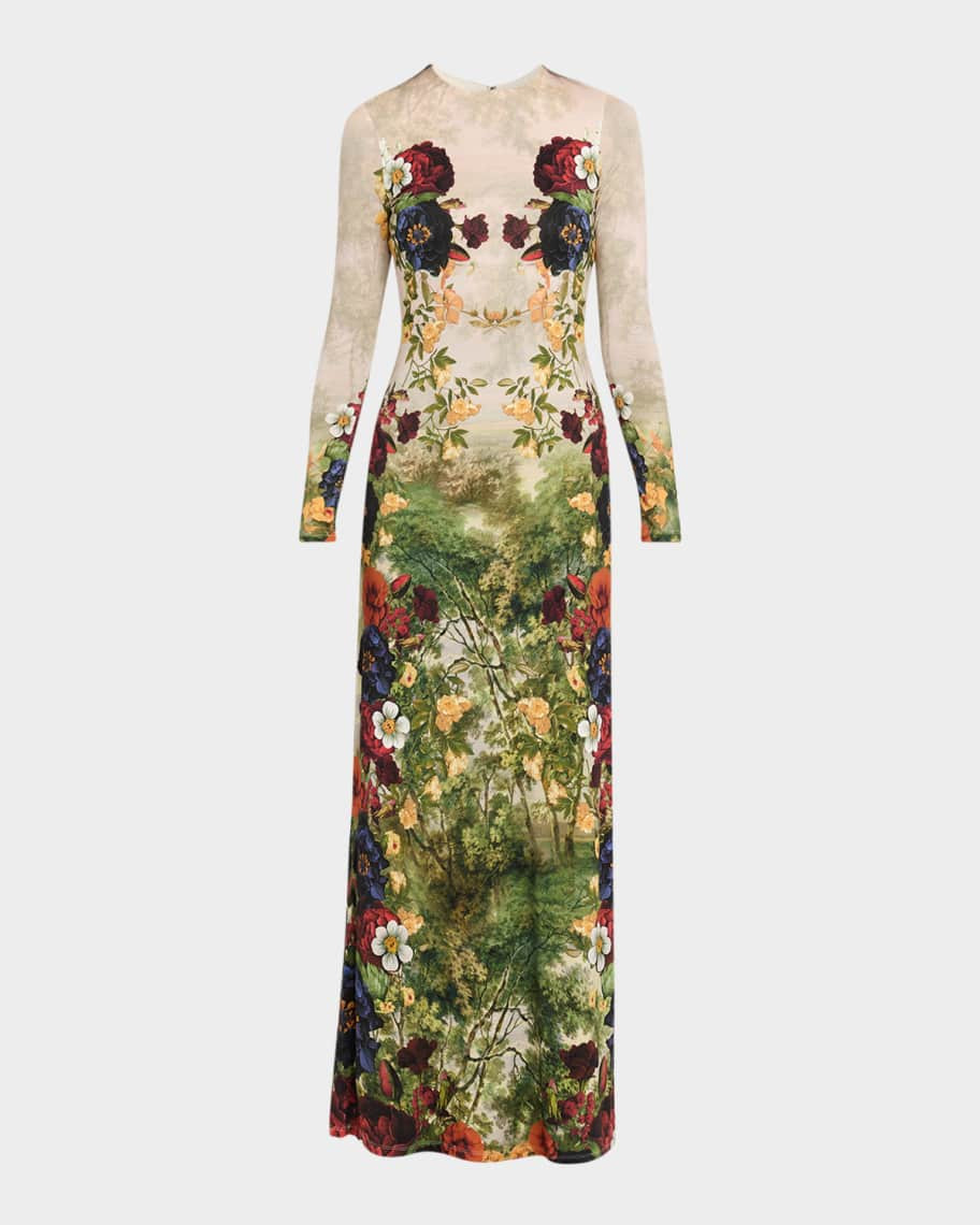 Alice + Olivia Forbidden Forest Delora Long-Sleeve Maxi Dress | Neiman Marcus