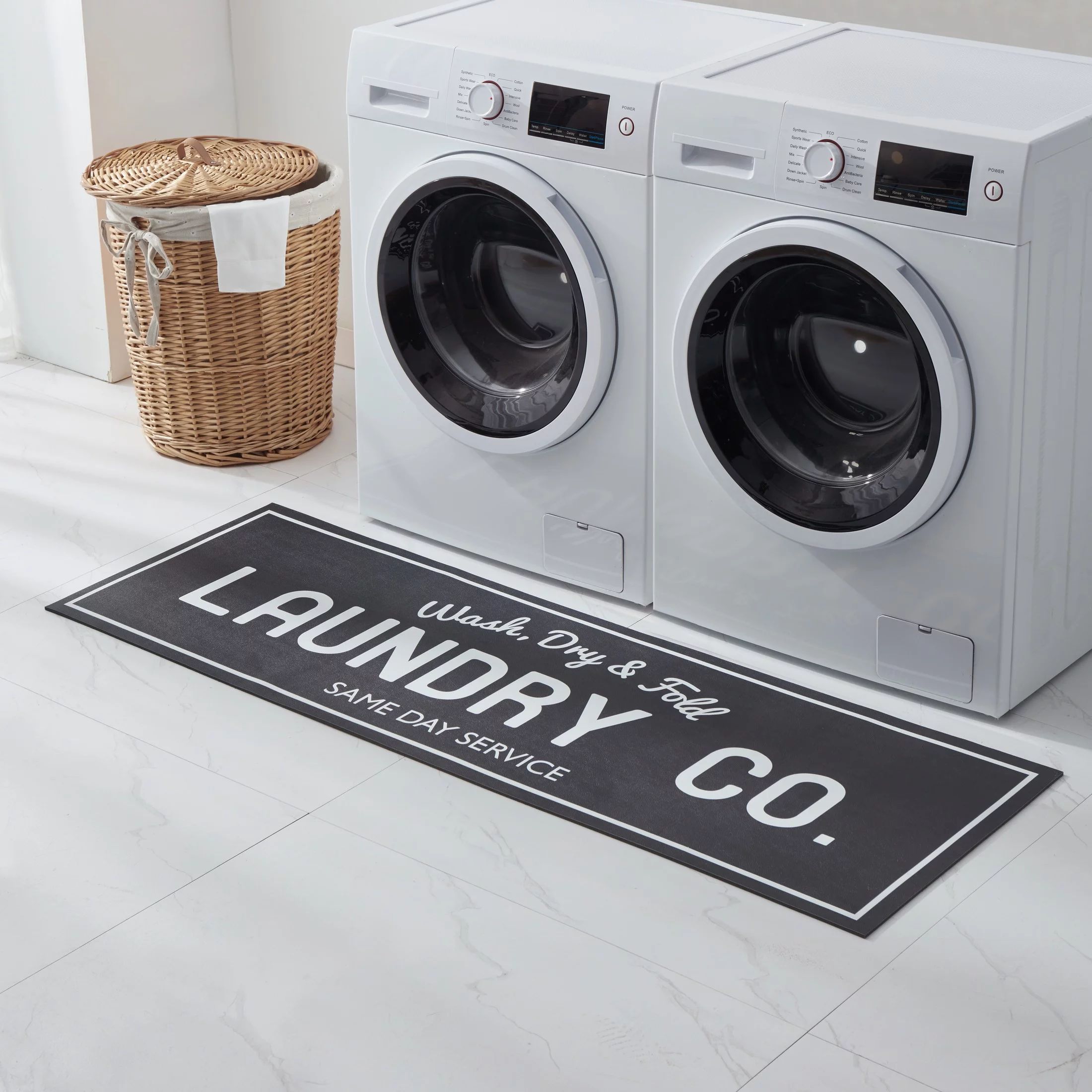 Mainstays 20" x 59" Laundry Runner Rug, Black | Walmart (US)