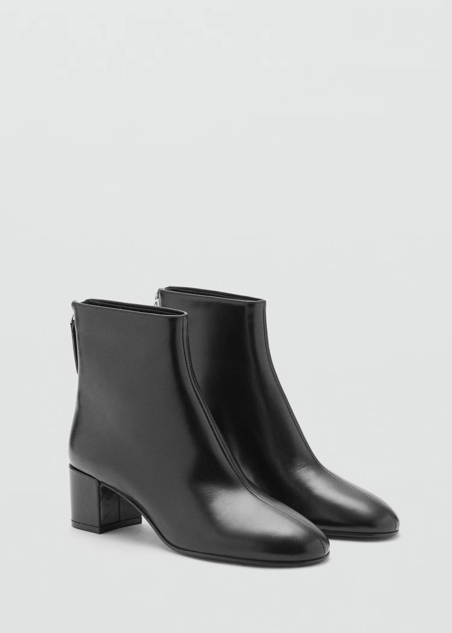 Leather ankle boots with block heel - Women | MANGO USA | Mango (US/MX/AU)