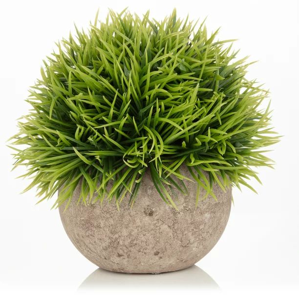 Better Homes & Gardens Rustic Gray Ceramic Planter with Faux Green Topiary, 6 x 6 - Walmart.com | Walmart (US)