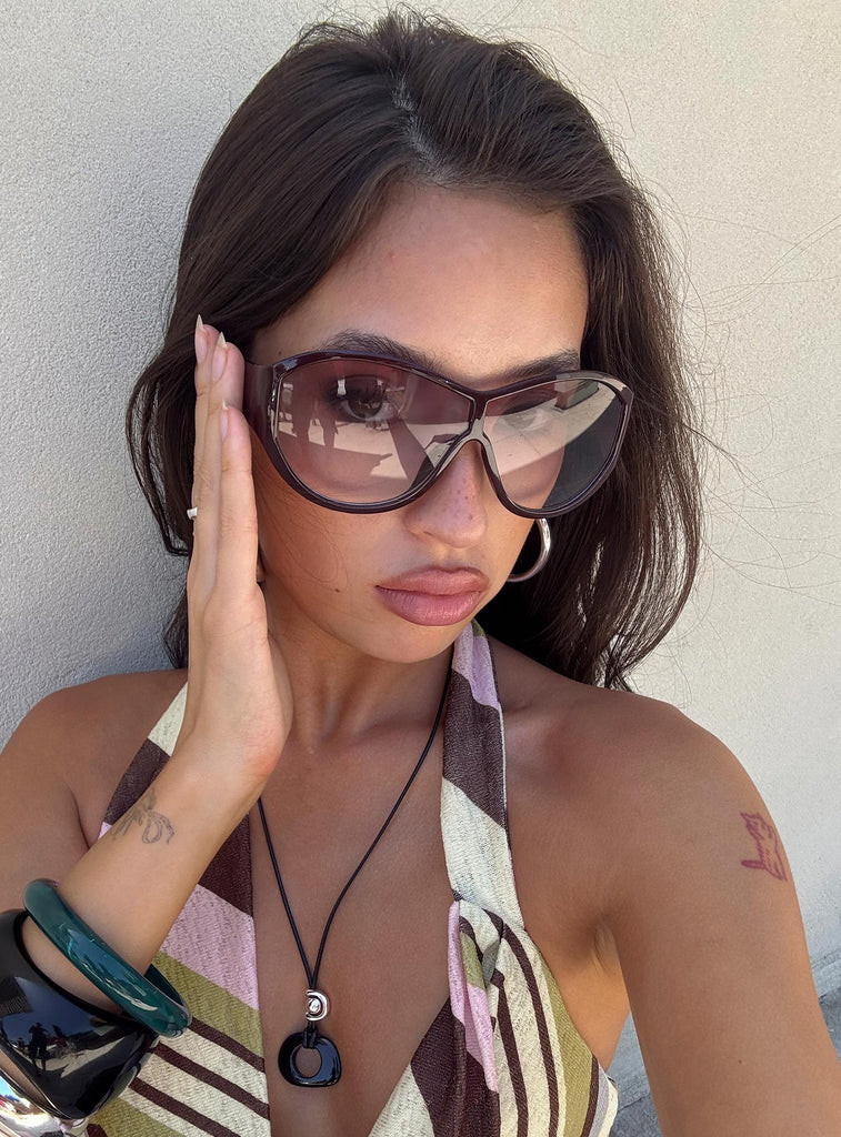 Better Now Sunglasses Maroon | Princess Polly US