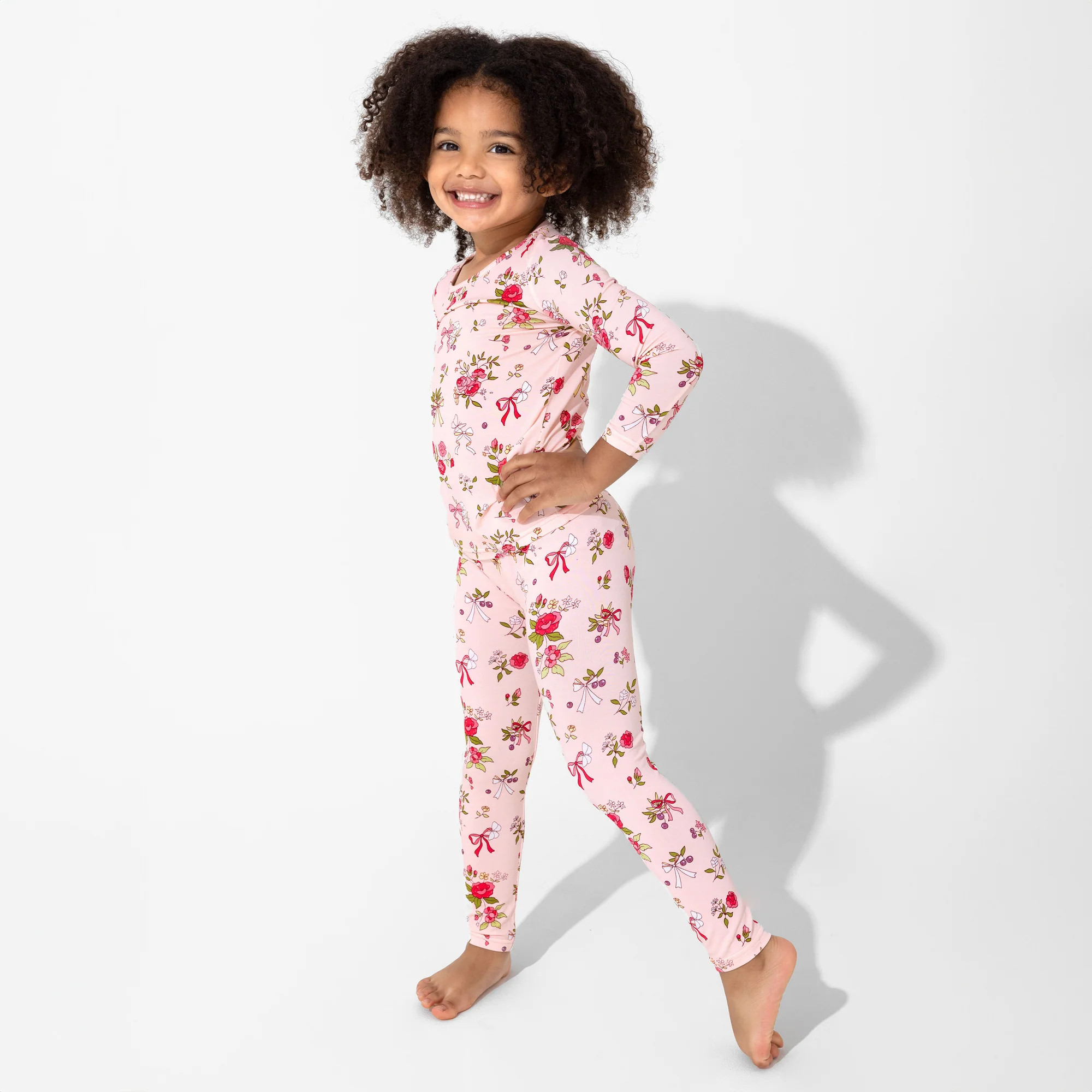 Bows & Blooms Bamboo Kids Pajamas | Bellabu Bear