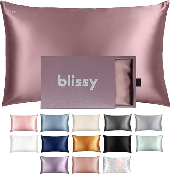 Blissy Silk Pillowcase - 100% Pure Mulberry Silk - 22 Momme 6A High-Grade Fibers - Silk Pillow Co... | Amazon (US)