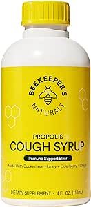 Beekeeper's Naturals Propolis Honey Cough Syrup Daytime for Adults Elderberry, Bee Propolis, Buck... | Amazon (US)