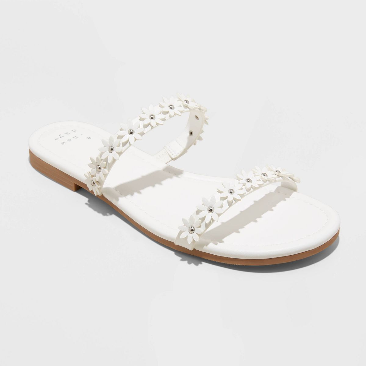 Women's Steffie Slide Sandals - A New Day™ White 8 | Target