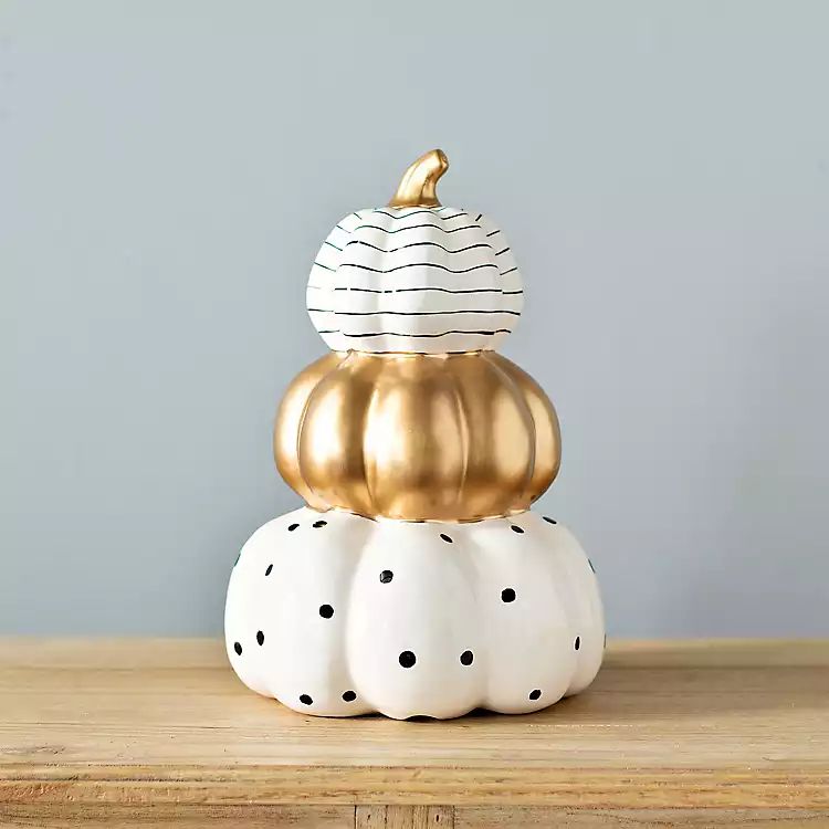 New!White and Gold 3-Tier Pumpkins | Kirkland's Home
