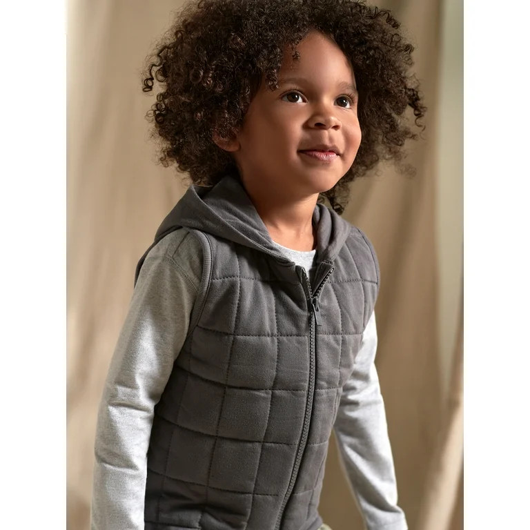 Modern Moments by Gerber Toddler Boy Quilted Hooded Zip Vest, Sizes 12M-5T | Walmart (US)