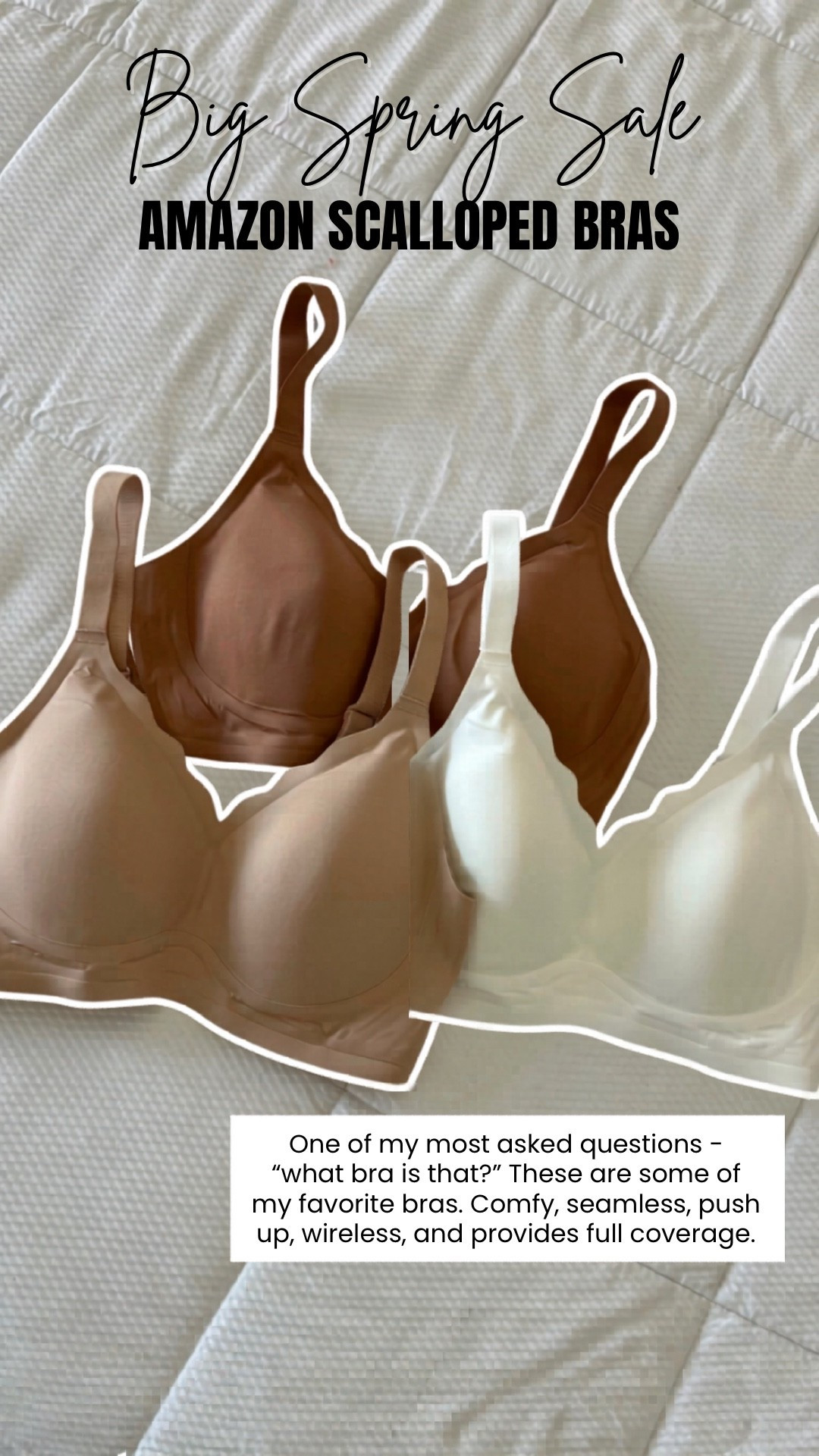 Amazon big spring sale! Last day! Some of my favorite full coverage bras! Seamless, wireless, and comfy. I wear these and the deep v neck bras all the time 


#LTKootd #LTKSaleAlert #LTKMidsize