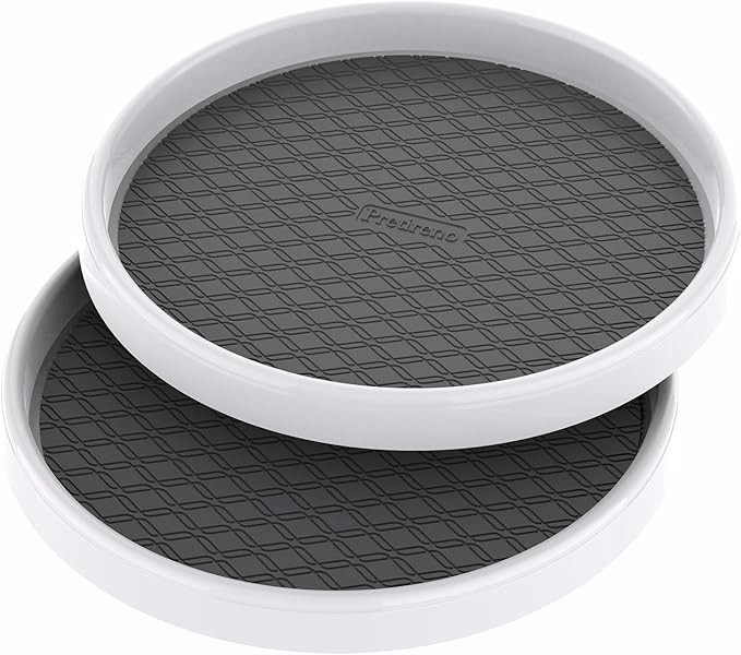 Pretireno Lazy Susan Turntable 2 Pack, Non-Skid Lazy Susan Organizer 10 Inch for Cabinet, Pantry,... | Amazon (US)